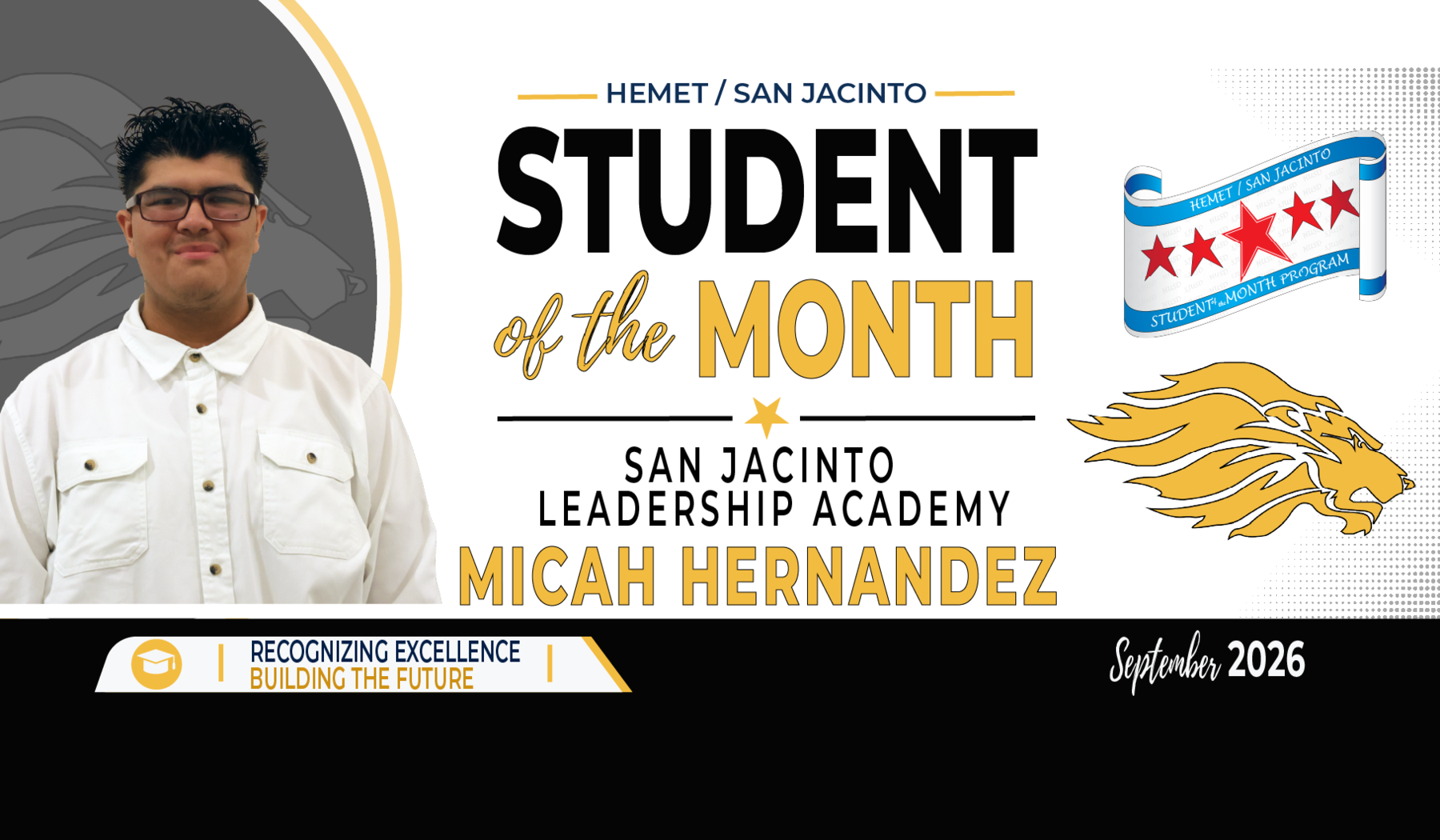 Student of the Month Michael Hernandez, SJLA