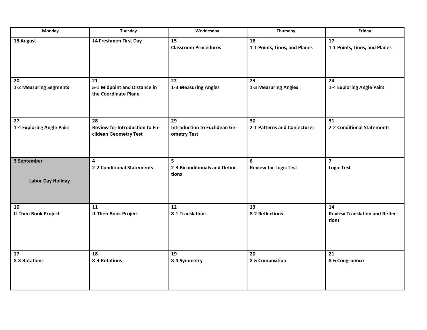 2018 2019 geometry calendar overview tiffiny vaughn la six weeks calendar