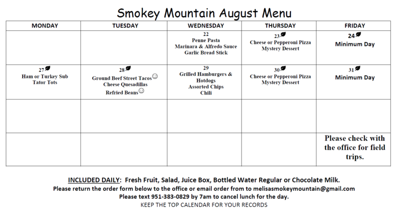 Smokey Mountain August Menu Featured Photo