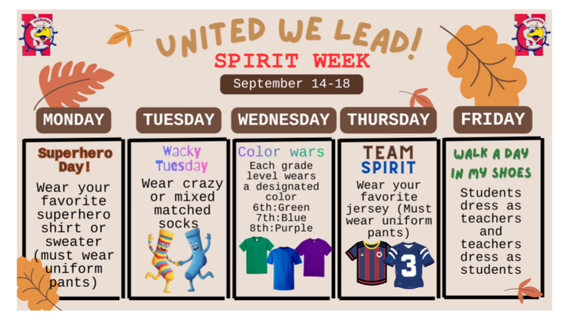 Nimitz Spirit Week Begins September 14th! Featured Photo