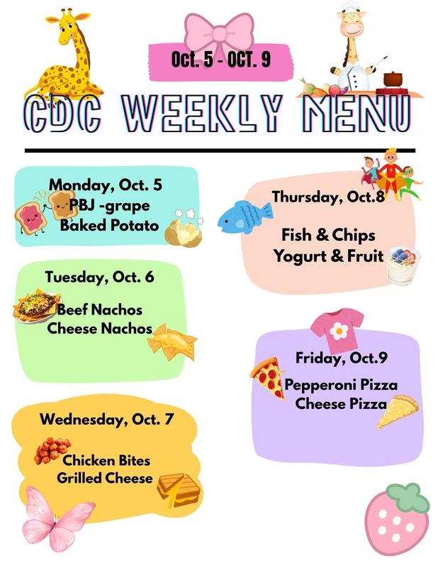 CDC lunch menu