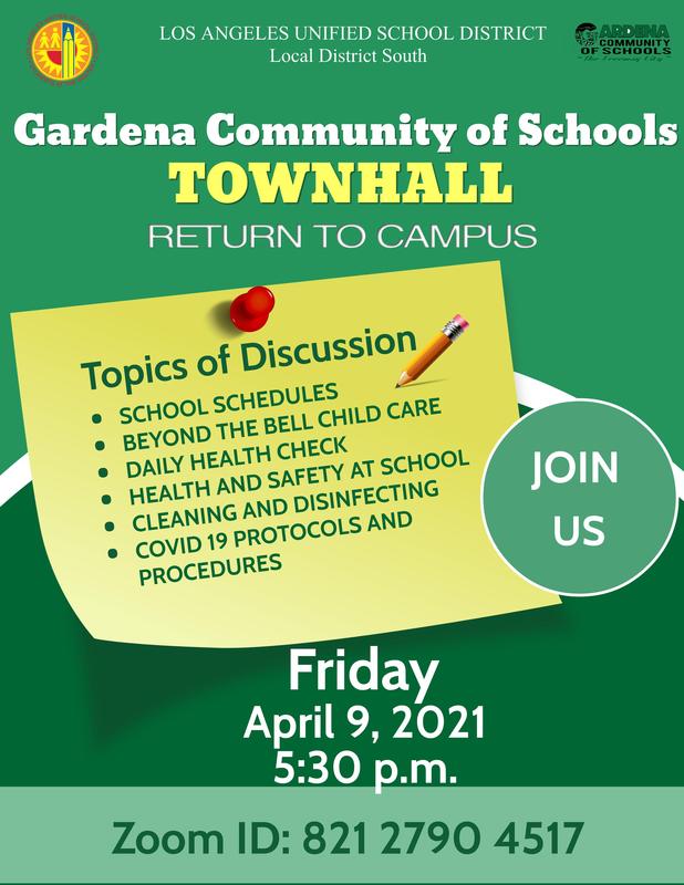 Gardena Community of Schools Townhall / Reunion de la Comunidad Virtual Featured Photo