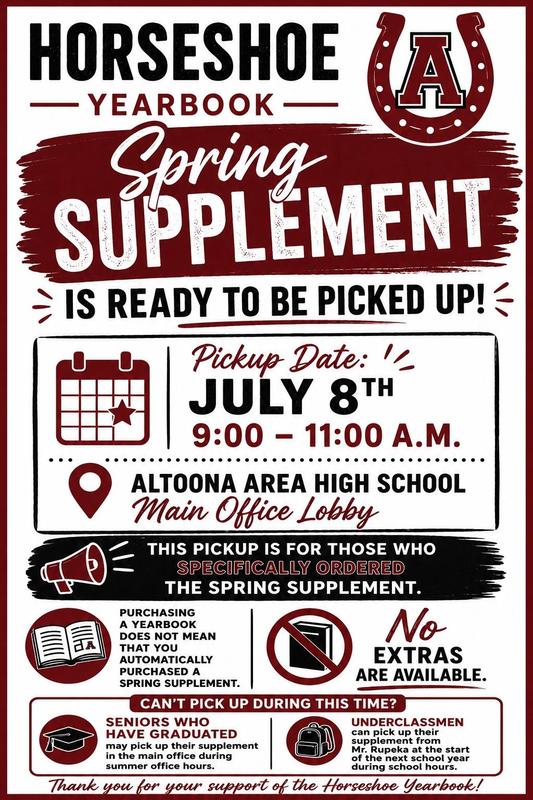 Horseshoe Yearbook Spring Supplement Pick up flyer