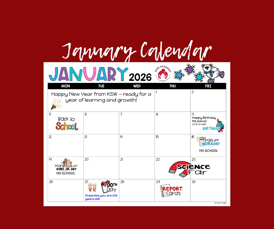 January 2026 calendar and events