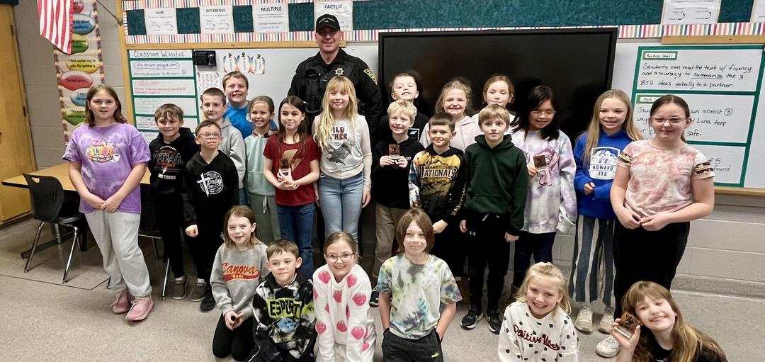 Third Graders w/ Sgt. Josh Olson and Luna Keeping South Dakota Safe!