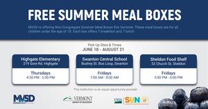 flayer for free summer meal boxes available to children in 2026