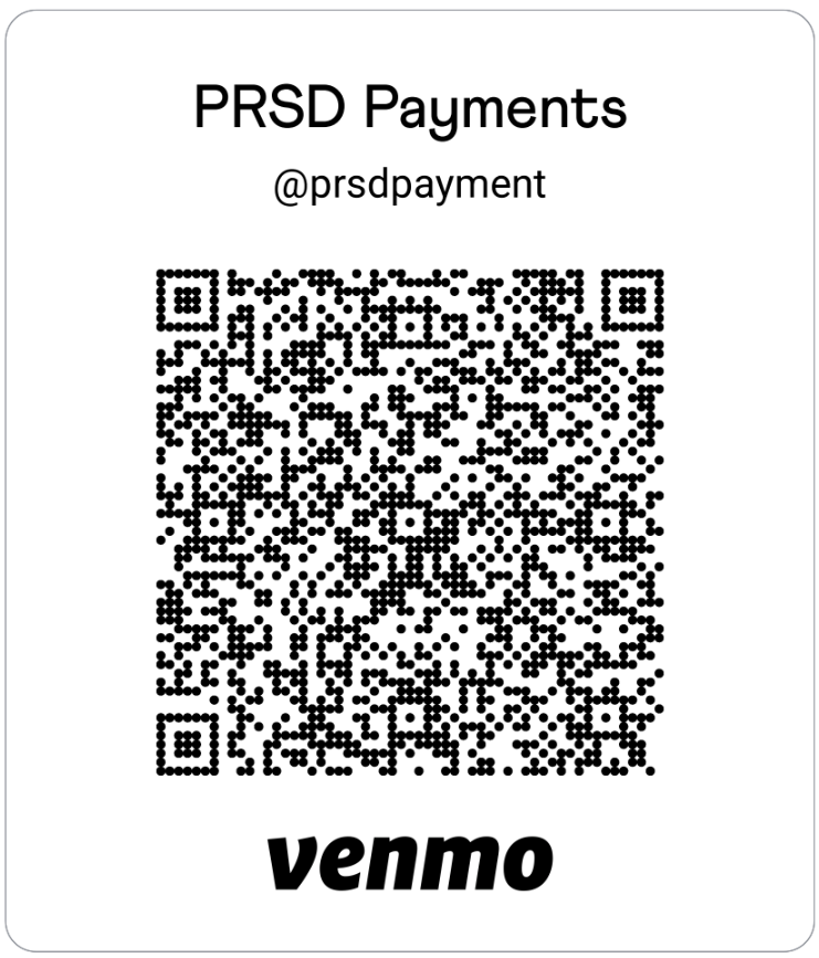 PRSDpayment venmo QR code