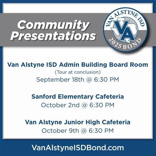 2025 Van Alstyne Bond Community Presentations Thumbnail Image