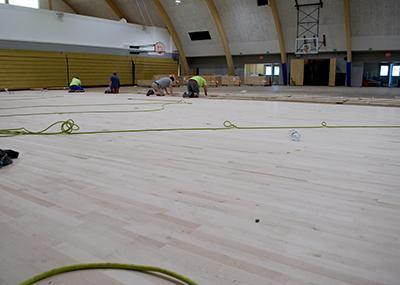 laying of new gym floor