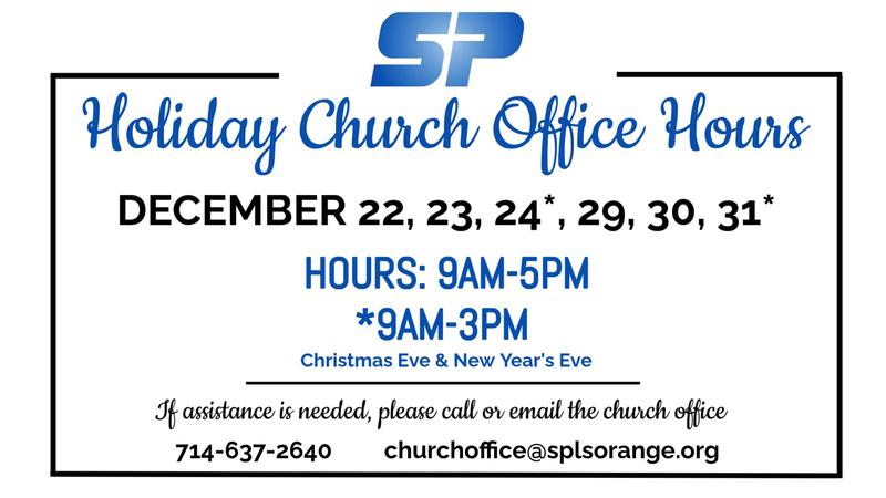 Church office holiday hours