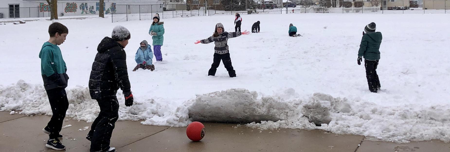 Enjoying the snow at CCIS
