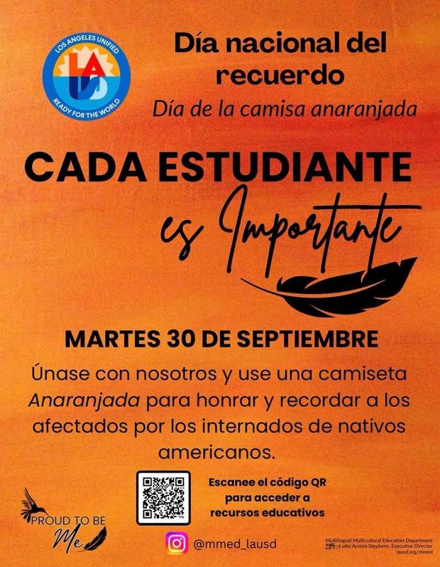 National Day of Remembrance flyer in Spanish