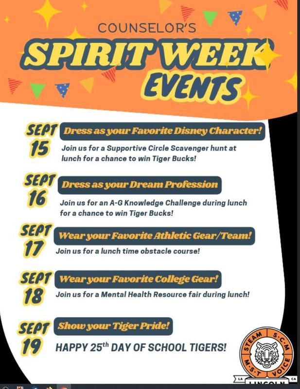 Counselors Spirit Week