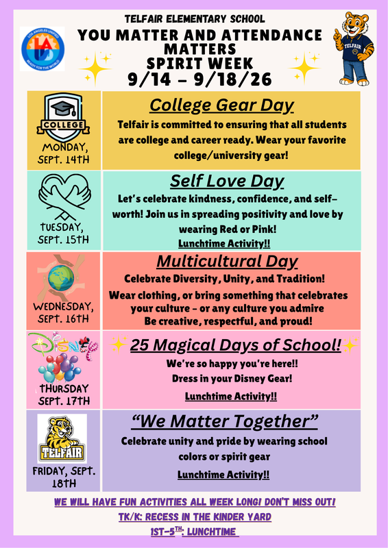 Spirit week flyer