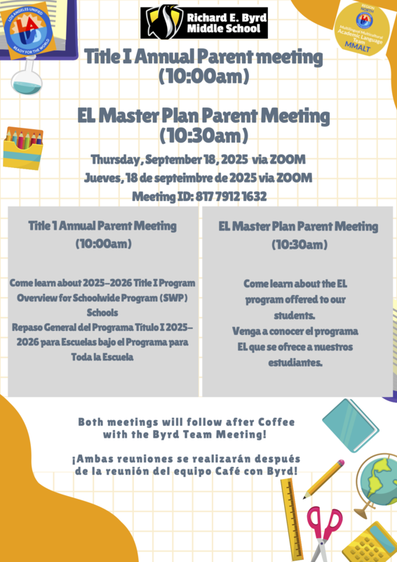 Title 1 meeting flyer