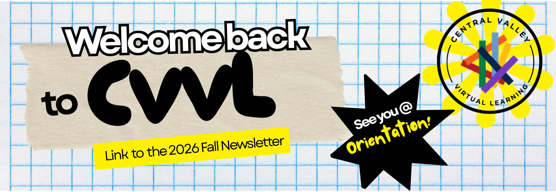 Welcome back to CVVL. Click this graphic to go to the fall newsletter.