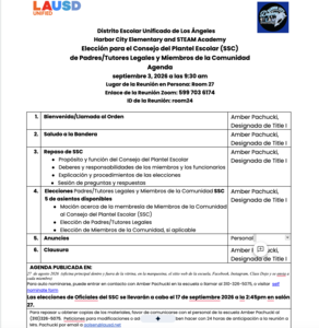 SSC Agenda