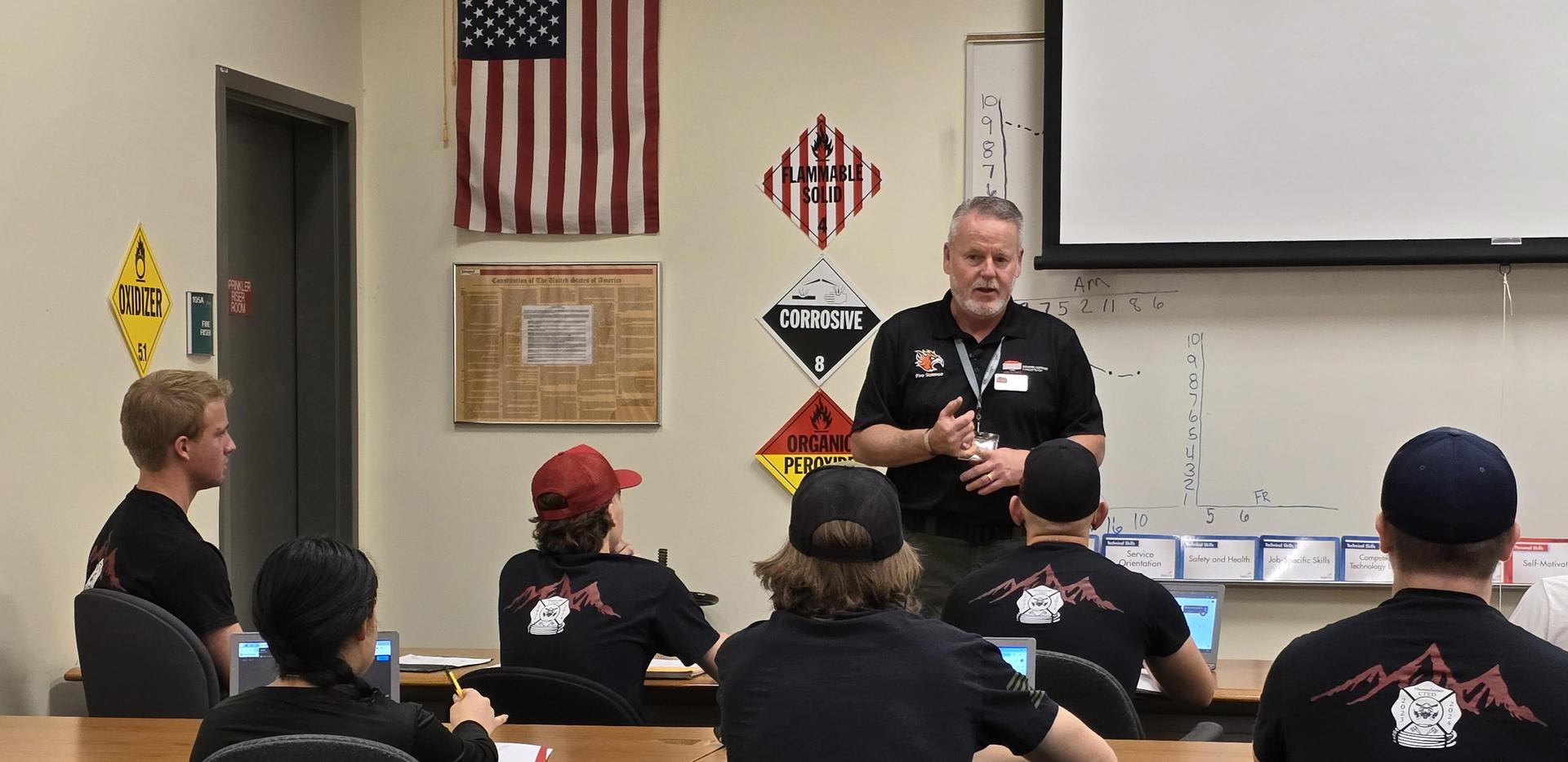 instructor engaging with students