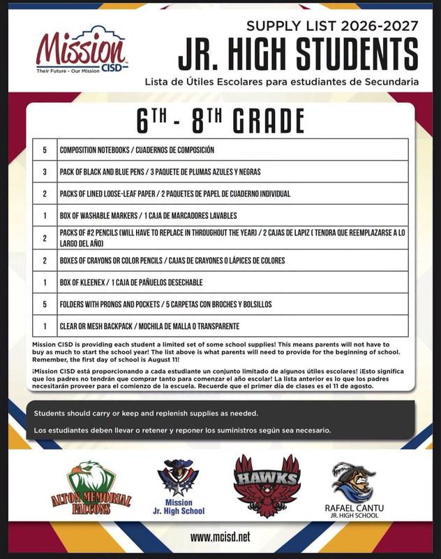 School Supply List