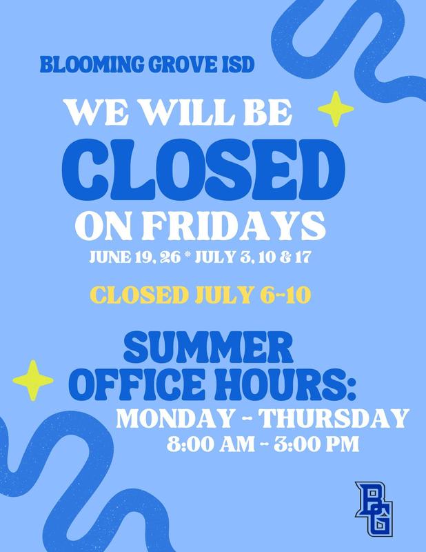 BGISD Summer Office Hours