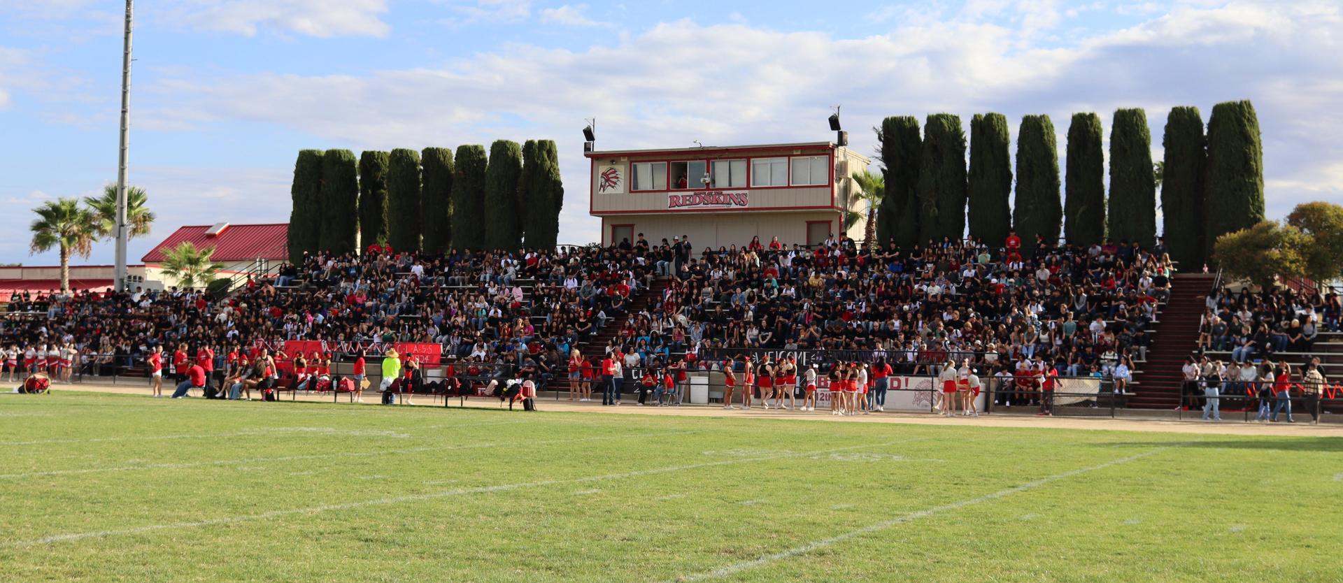 Students and staff enjoying the back to school rally