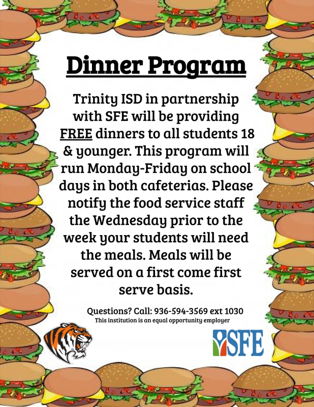 Free Dinners for Students on School Days! Thumbnail Image