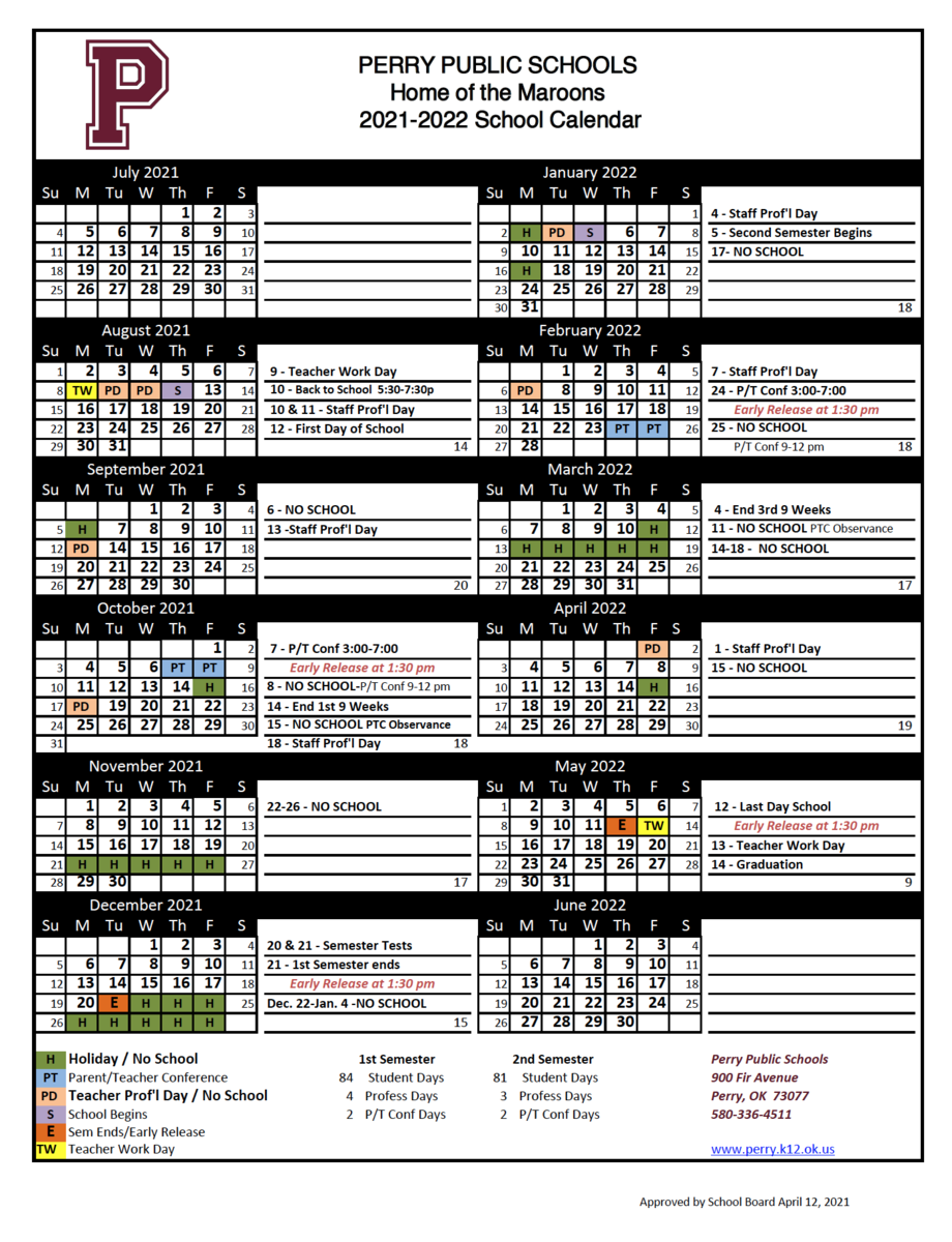 Pps Calendar 2023 District Information – District – Perry Public Schools