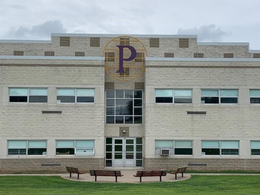 The exterior of the building.