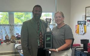 Jodi Baumberger and Dr. DeBoer with Governors Cup