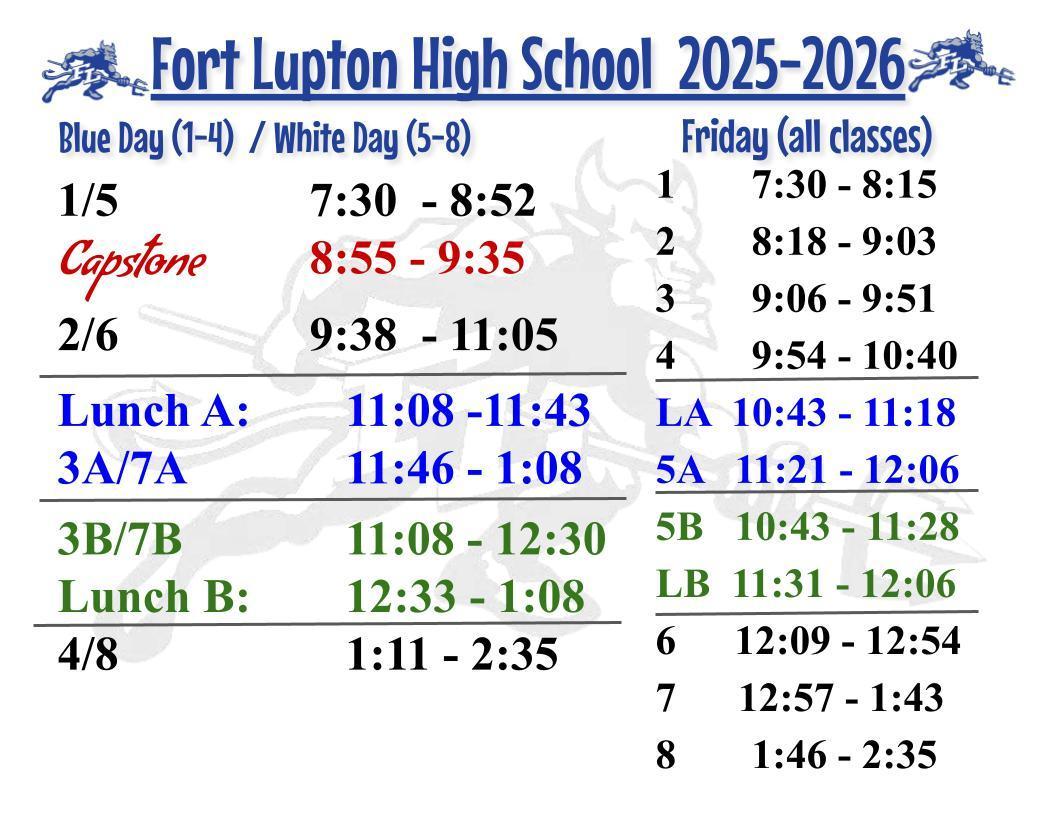 FLHS 2025-2026 Schedule
