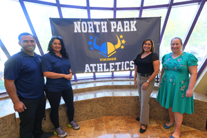 NPHS 2026 Athletics Banquet, staff pose for a group photo