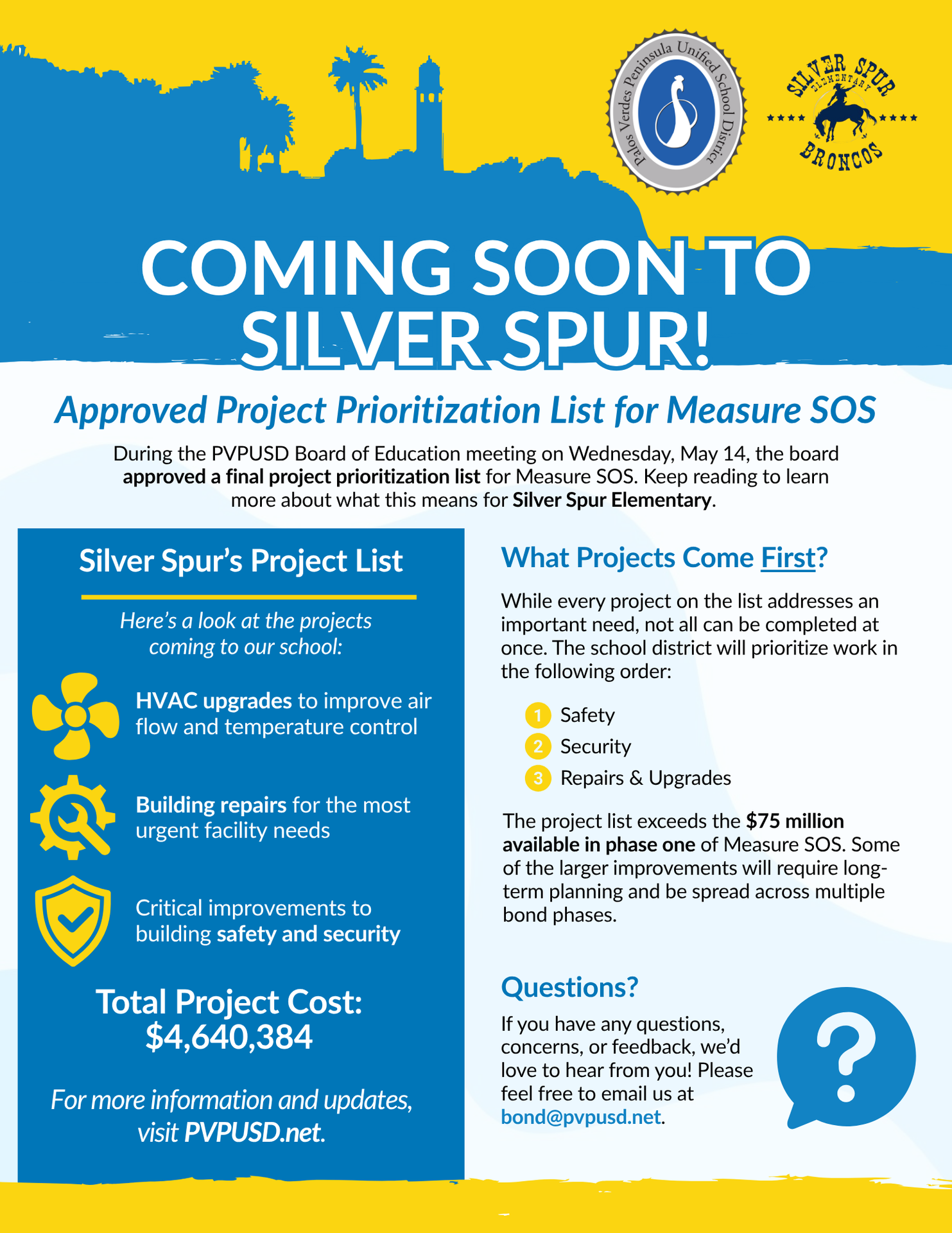 Coming Soon - Approved Project Prioritization List for Measure SOS