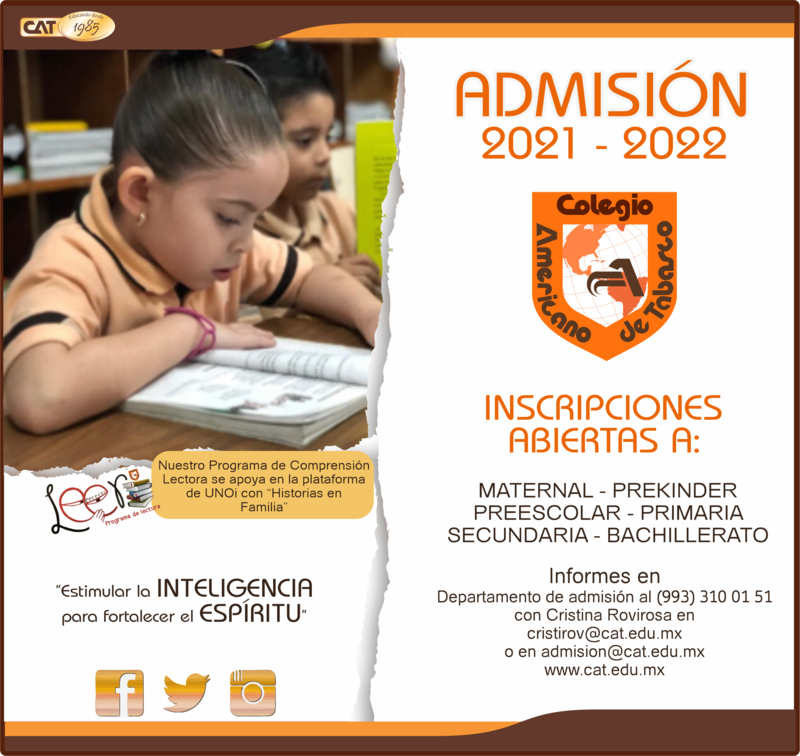 PRIMARIA: ADMISIÓN 2021 - 2022 Featured Photo