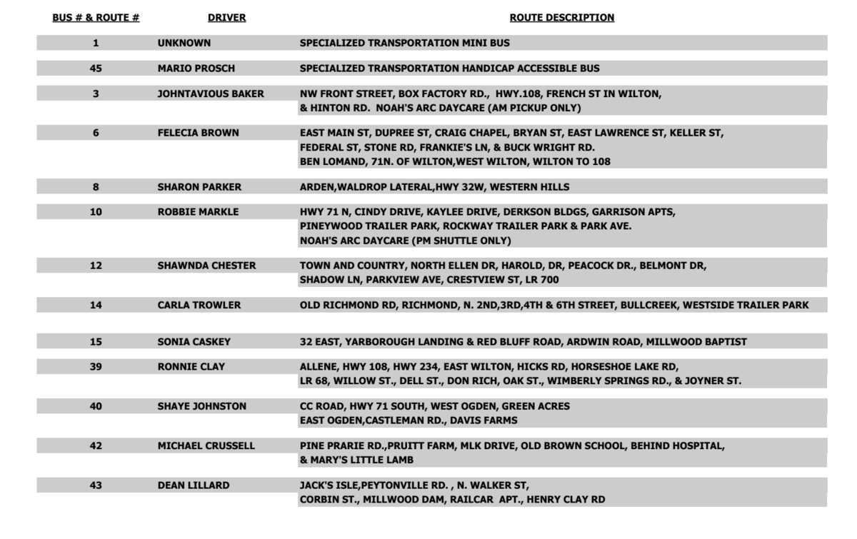 2025-2026 Bus Routes