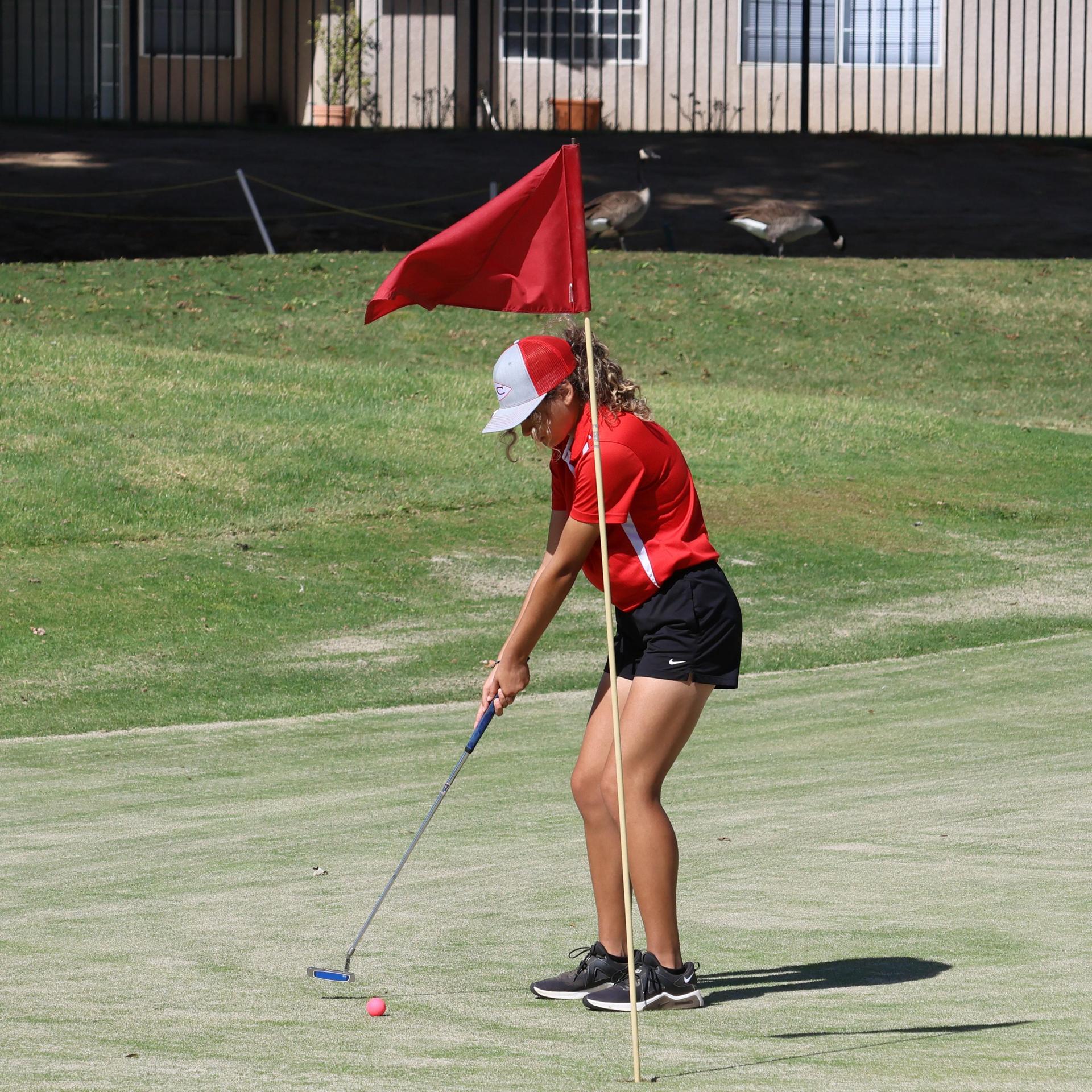 Girls golfers in action at the championships