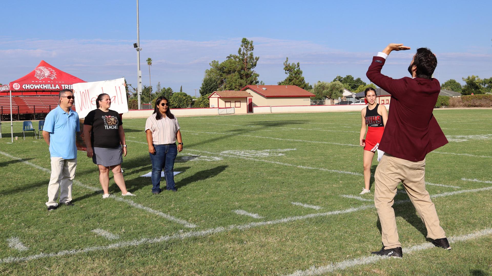 Students and staff enjoying the back to school rally
