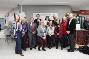 NPS board members, superintendent, and Meads Mill Administrators accepting the Governor's award from the Northville Mayor