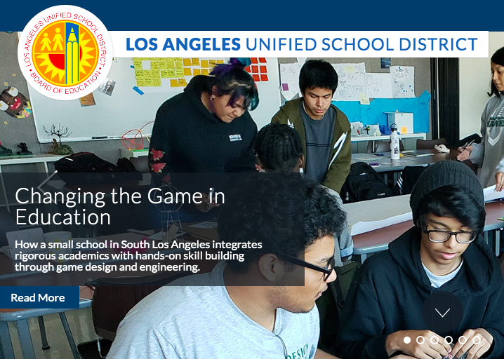 Critical Design and Gaming School Featured on LAUSD Homepage Featured Photo