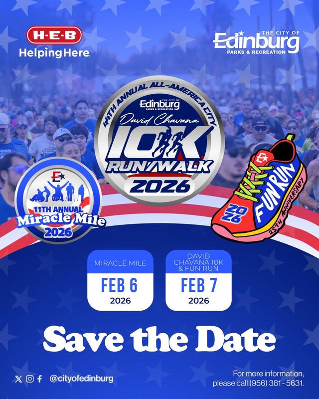 City of Edinburg 10K Run/Walk marathon to be held on February 7th.