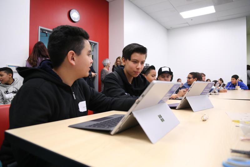 Students engaging at Microsoft DigiCamp