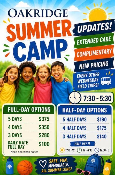 2026 Summer Camp Updates