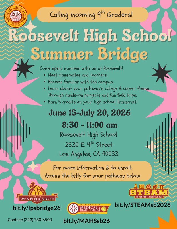 Roosevelt High School Summer Bridge Flyer