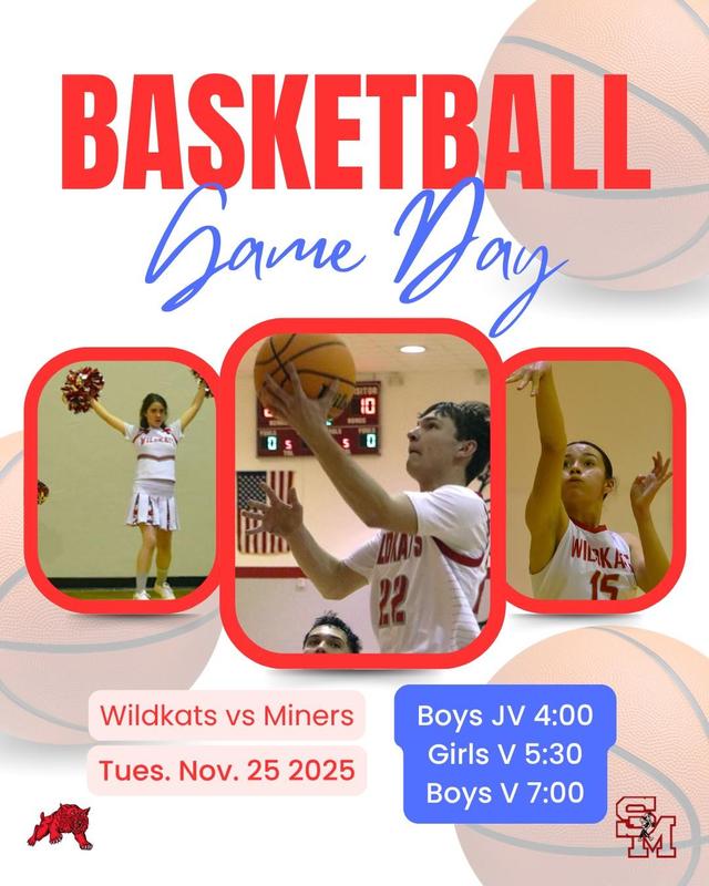 3 pictures of cheer, boys basketball and girls basketball