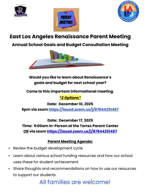 Annual Budgets and Goals Meeting Dec 10th and Dec 17th