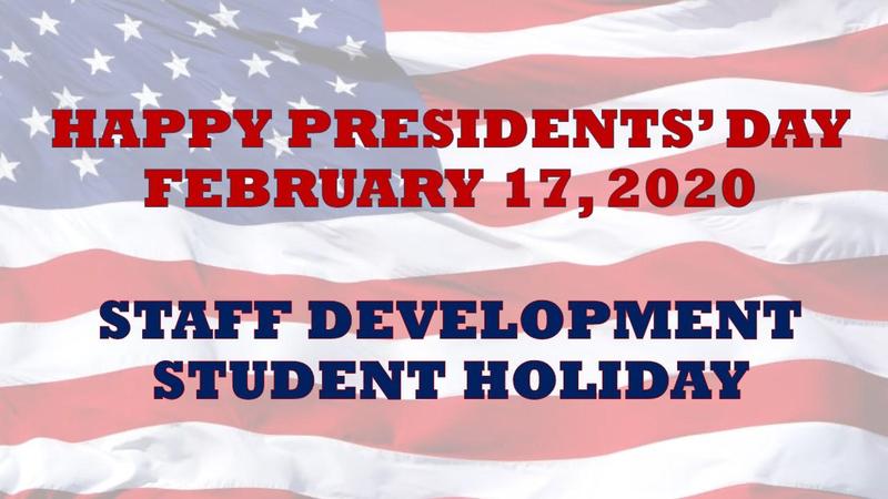 Staff Development-Student Holiday - Monday, February 17, 2020 Featured Photo