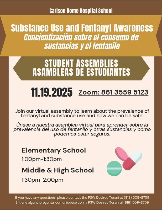 English Flyer Substance awareness student assembly