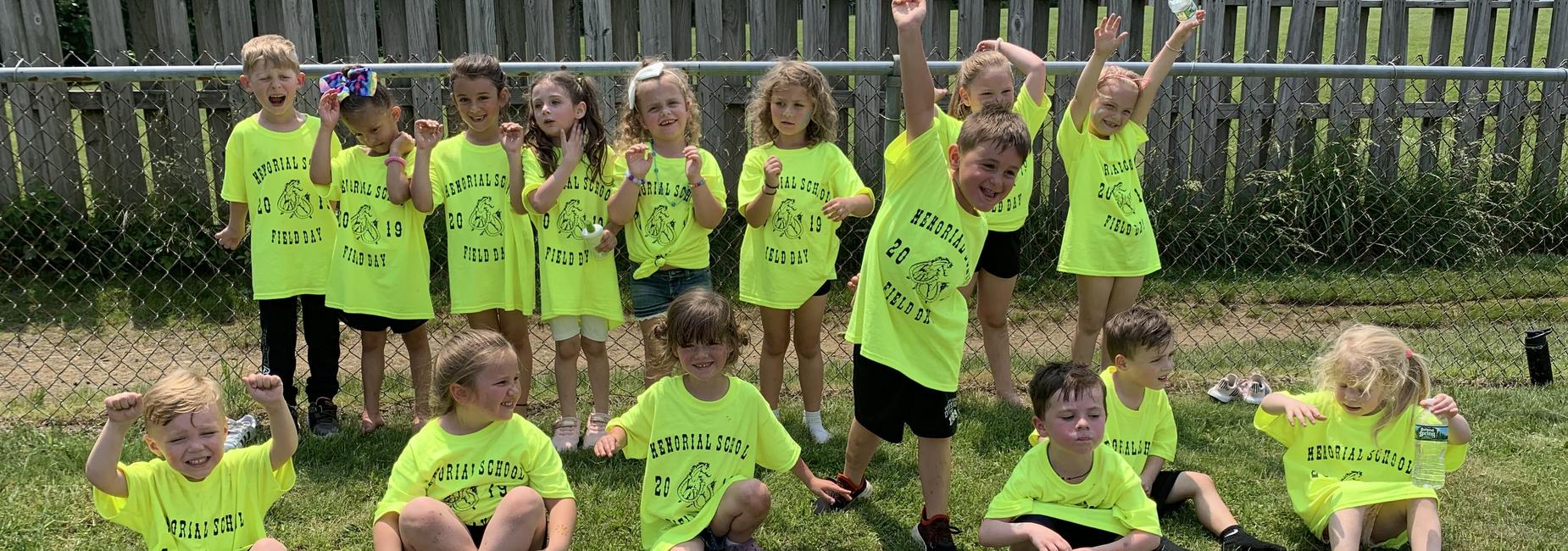 preschoolers celebrating Field Day
