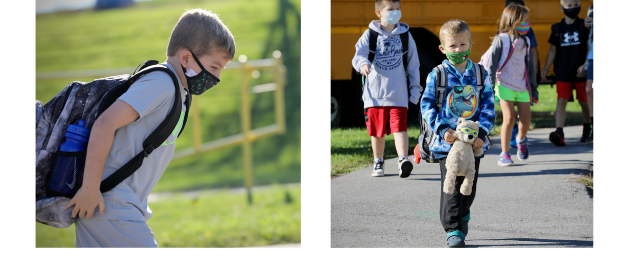 boys on the first day of school walking in