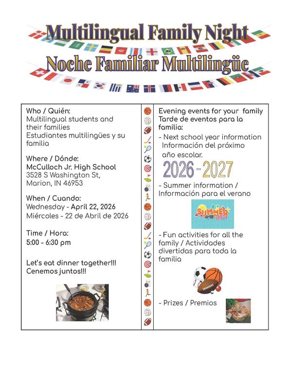 flier - multilingual family night April 2026