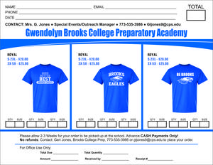 Form to order Brooks T-Shirts.